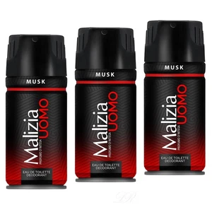 MALIZIA UOMO MUSK / moschus - deodorant  EdT 3x 150ml deo für Männer - Bild 1 von 2