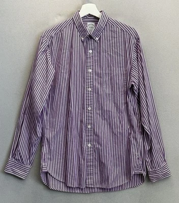 Polo Brooks Brothers 1818 The Original Calce Ajustado Púrpura Blanco Rayas Para Hombre’s M Foto 1 de 4