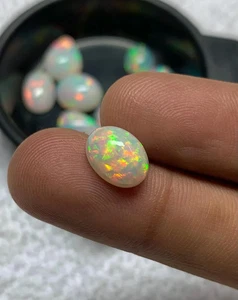 Ethiopian Opal Cabochon Rare Fire Opal Cabochon Rainbow Fire Opal Flashy Fire - Picture 1 of 7