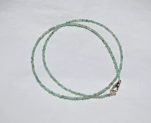 Edelstein 34 " Schmuck Halskette Eigenschaften Chrysopras 2mm Perlen 925 Silber - Bild 1 von 20
