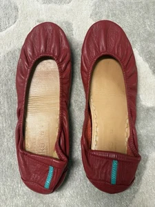 Tieks Cardinal Red Leather Women's ballet flats Size 12 - Pre-owned - Picture 1 of 6