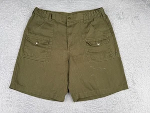 Boy Scouts Shorts Adult 36 Green Cotton Blend Twill Cargo Olive Drab 36x9 - Picture 1 of 14