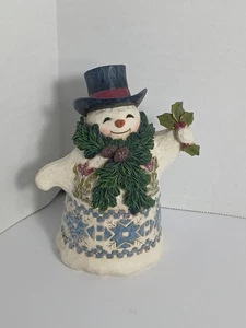 Bufanda victoriana de pino muñeco de nieve 2018 Jim Shore "Winter Greetings" V6001431 - Imagen 1 de 7