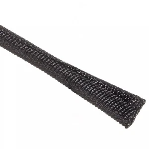 1M(3.3Ft)- F6W0.38BK 3/8" Black Superior Elastic Flexibility Woven Wrap Sleeving - Picture 1 of 4