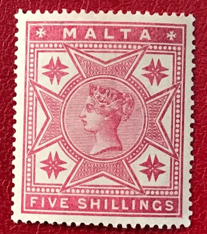 MALTA Sc#14 1886 Q. Victoria Mint V VL Hinge- mark Signed OG XF (20-133) Cover