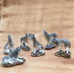 6 unterschiedliche kl. Wölfe im Set, Wolf, Figur, Deko, Wolf Junges/ Welpe - Bild 1 von 6
