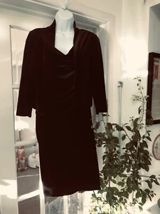 Ronni Nicole Black Velvet Dress & Jacket Size 14 Excellent Condition Christmas - Picture 1 of 5