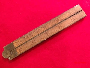 VINT. RARE "STANLEY RULE & LEVEL CO." #62  24" HINGED FOLDING BOXWOOD/BRASS RULE - Picture 1 of 13