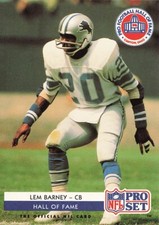 1992 Pro Set #SC1 Lem Barney Detroit Lions
