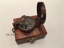 Soldiers Military Thumb Compass Vintage Brass Ww2 1940 Navigation