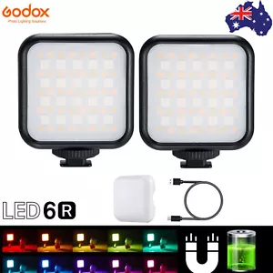 2X Godox LED6R RGB LED Video Light Pocket Lamp with Battery 3200K-6500K - Picture 1 of 14