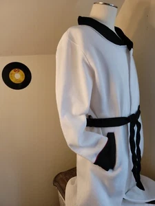 MUHAMMAD ALI ROBE - S/M - WHITE/BLACK POLYESTER - W/ BELT - RED/BLACK/WHITE LOGO - Picture 1 of 22