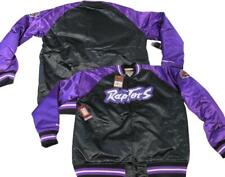 New Toronto Raptors Mens Mitchell & Ness Satin Button Snap Black Jacket $130