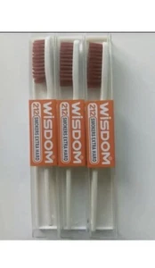 Wisdom 212 Smokers Extra Hard Brown Bristle Tooth Brush.USA Seller( 3pieces) - Picture 1 of 2