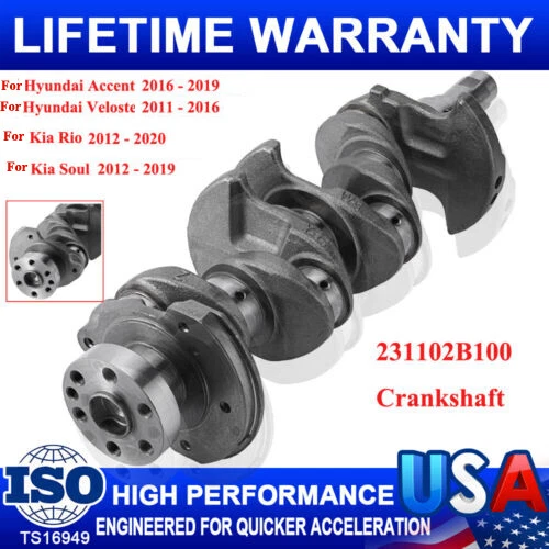 Crankshaft Assy 231102B100 for Hyundai Veloster 2011-2016 Kia Soul Rio 2012-2019 - Image 1 of 4