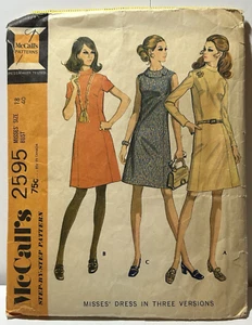 Vintage 1970 McCalls Pattern 2595 Misses DRESS in 3 Versions Sz 18 B 40 H 42 - Picture 1 of 9