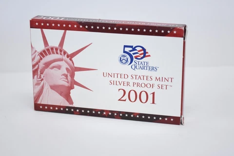 2001-S US Mint Silver Proof Set w/ Box & COA (ps1052) Cover