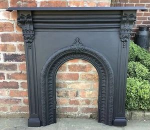 1884 Larger Restored Victorian Antique Fireplace Fire Surround - Picture 1 of 7