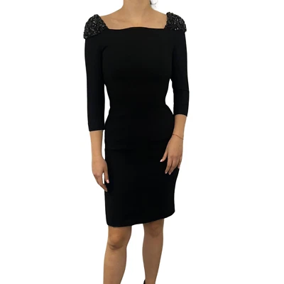 Vestido de cóctel Burberry London negro adornado con cristal talla M Foto 1 de 4