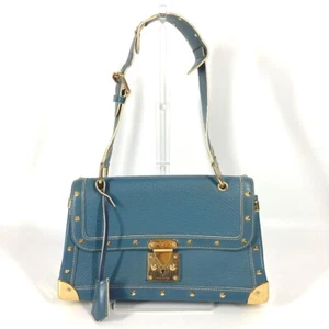 LOUIS VUITTON M91821 Suhali Tarantue Hand Bag Shoulder Bag Suhari leather blue - Picture 1 of 17