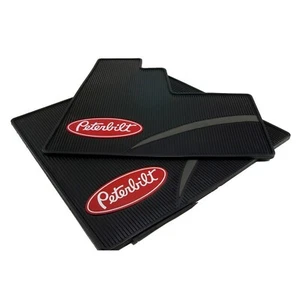 Motors OEM Day Cab Logo Sleep Ribbed Semi Truck Vinyl Rubber Floor Mats Black - Picture 1 of 1