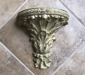 Wall Sconce Shelf Ornate, Gold, Ivory, Distressed Finish 9.25” x 4.75" x 9.5" - Picture 1 of 11