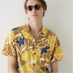 Camisa de cuello de campamento J CREW manga corta en cáñamo algodón artículo BH574 - Imagen 1 de 5