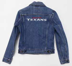 Levi’s Jean Jacket Size Small Blue Women’s Denim NFL Houston Texans Trucker - Picture 1 of 17