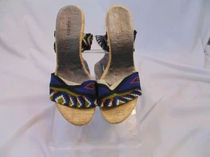 PAZZO  Drape Ankle Wrap Wedge Heel Sandals 7M. - Picture 1 of 9