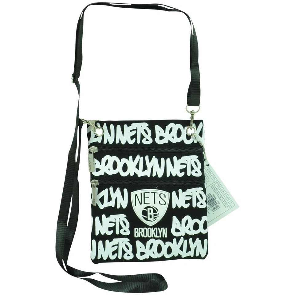 NBA Robin Ruth Brooklyn Nets Canvas Crossbody Neck Wallet Women Ladies Small Bag - Image 1 of 1