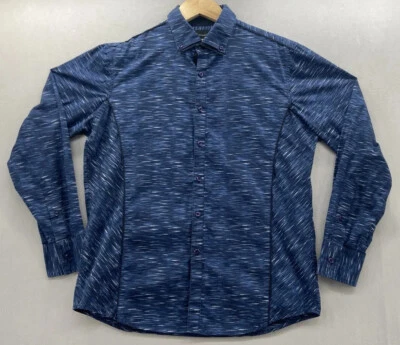 INC International Concepts Button Shirt Mens M/L Blue Geometric Casual Dress - Image 1 of 4