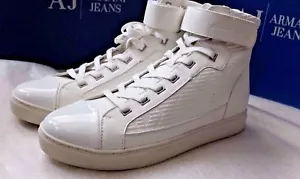 Armani Jeans scarpe da ginnastica/sneakers uomo alte taglia 11UK(46EU) - tomaia logo - Foto 1 di 12