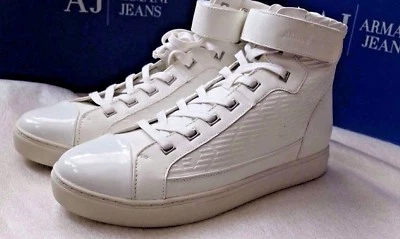 Armani Jeans Zapatillas/Zapatillas Hombre Top Alto Talla 11UK (46EU) - Logo Superior Foto 1 de 4