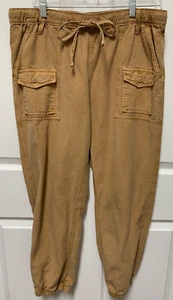 Pantalones Aerie Talla L Marrón Camel Joggers Cordón Carga EC Pull-on - Imagen 1 de 7