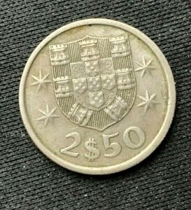 1980 Portugal 2 1/2 Escudos Coin XF   World Coin   Copper Nickel   #K1226 