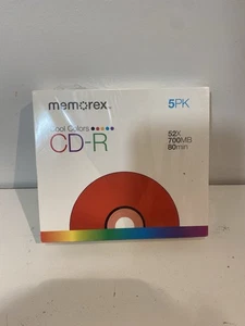 5 pack Memorex CD-R 52X 700MB/80Min 5PK.  Recordable NEW SEALED - Picture 1 of 2