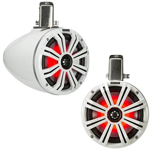 Kicker 45KMTC8W Marine Audio Boat 8" Tower Pod Speaker System Pair White - Picture 1 of 4