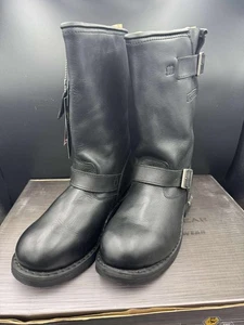 Stivali Xelement 1440 'Classic' Uomo Nero Ingegnere Moto Pelle Taglia 9 - Foto 1 di 7