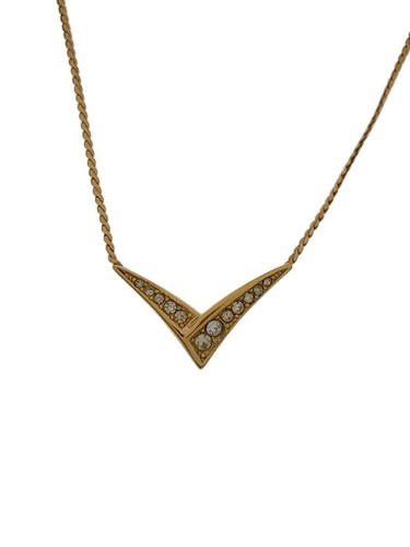 Christian Dior Necklace Women's with Rhinestone G Top U