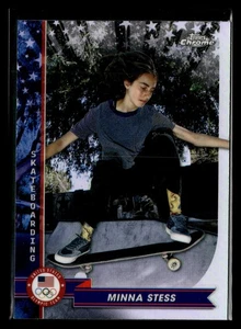 2024 Topps Chrome U.S. Olympics Refractor #34 Minna Stess Skateboarding - Picture 1 of 2
