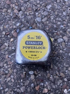 Stanley Vintage PowerLock Tape Measure 5m/16 Ft Made in USA- Rare! - Picture 1 of 2