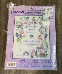 Bucilla Plaid Counted Cross Stitch Kit Wedding Sampler 42976- 2001 NIP - Picture 1 of 3