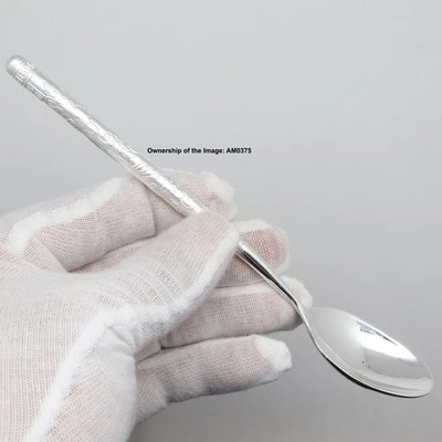 Pure 999 Fine Silver Spoon Healthy Dinnerware 龙凤 Soup Spoon 6.5inch/32-34g - Image 1 of 4