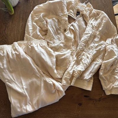 Traje de chándal para mujer Y2K chile pimienta años 90 vintage seda, crema extra grande Foto 1 de 2
