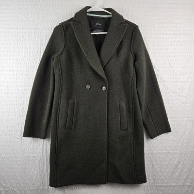 J Crew Womens Green Daphne Topcoat Jacket In Italian Boiled Wool OP  Pea Coat - Image 1 of 4