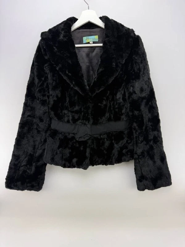Chaqueta de piel sintética negra Beth Bowley para mujer talla 8 Foto 1 de 4