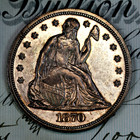* 1870 * SUPERB+ GEM PROOF SEATED SILVER DOLLAR * FROM ORIGINAL COLLECTION