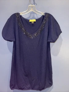 Damen Medium Strick Top, Santana Strick St. John Marie grau Claire, Glitzer, USA - Bild 1 von 4