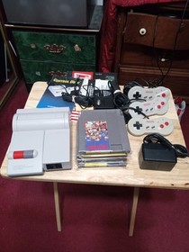 Nintendo NES Top Loader Console NES-101 Bundle Game Dogbone Controller Tested