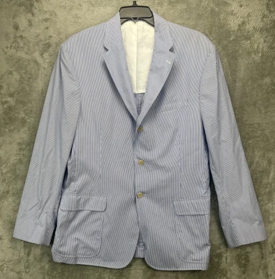 Abrigo Deportivo Blazer Polo Ralph Lauren Para Hombres XL Azul/Blanco Rayas Hecho en Italia De Colección Foto 1 de 4